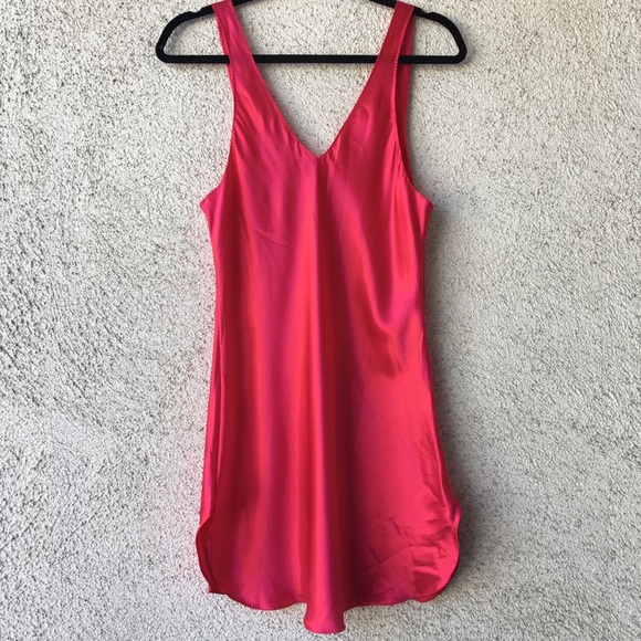 Vintage Dresses & Skirts - Vintage 90s Pink Satin Slip Dress